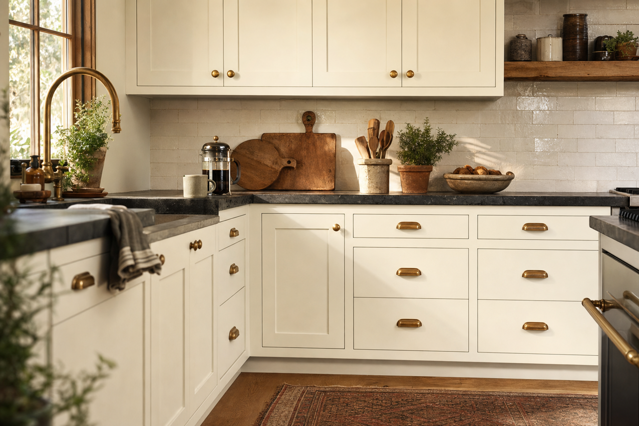 Pure White by Sherwin-Williams on cabinets