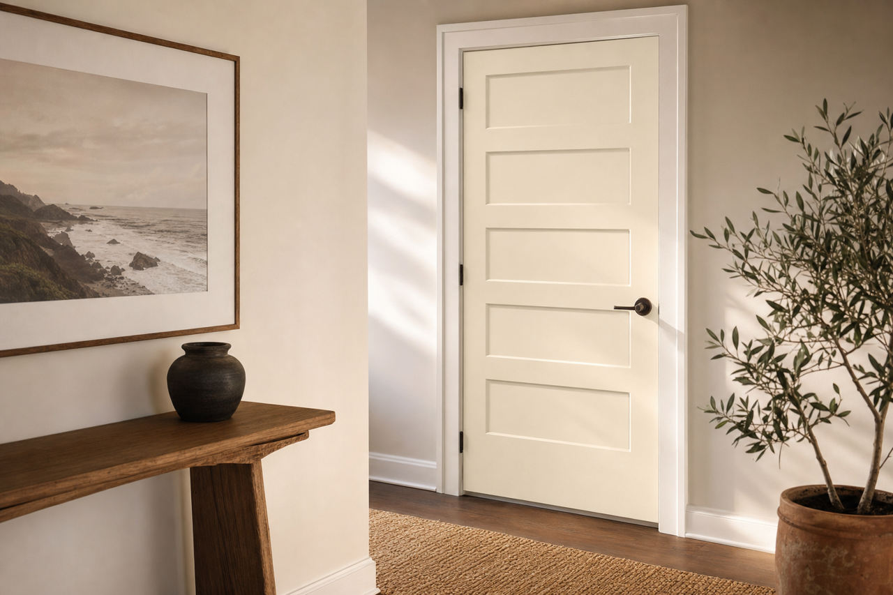 Alabaster by Sherwin-Williams on interior-doors