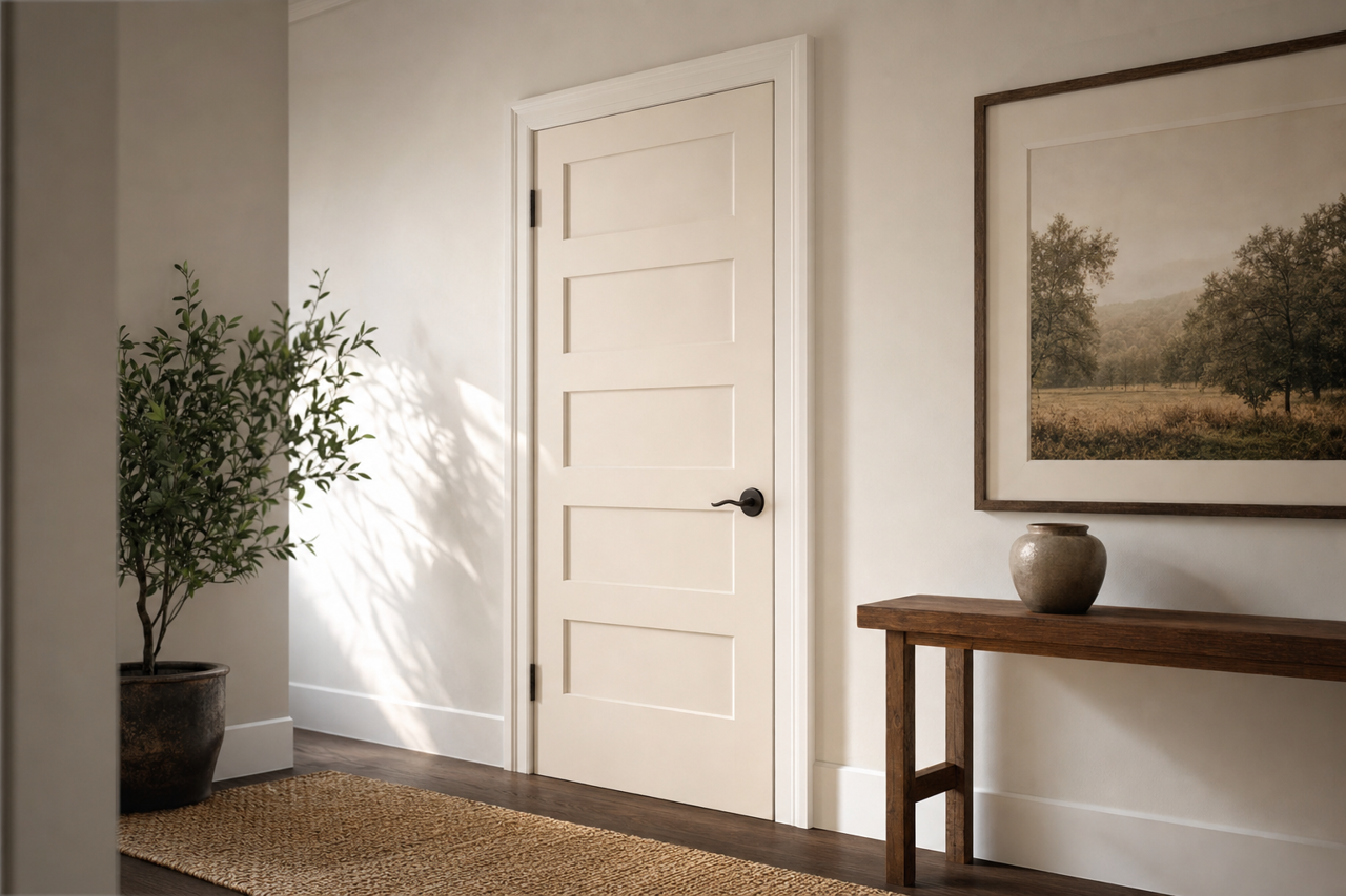 Pearly White by Sherwin-Williams on interior-doors