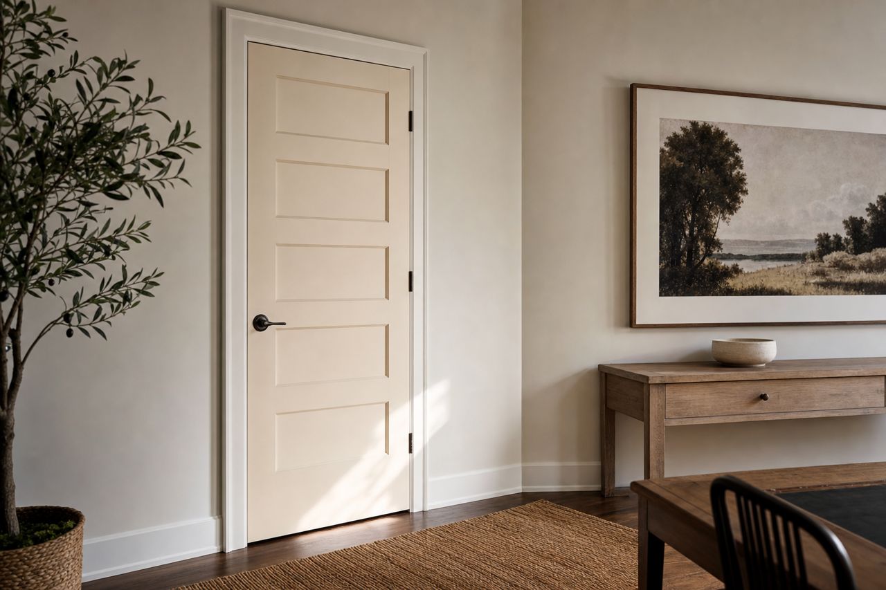 White Duck by Sherwin-Williams on interior-doors