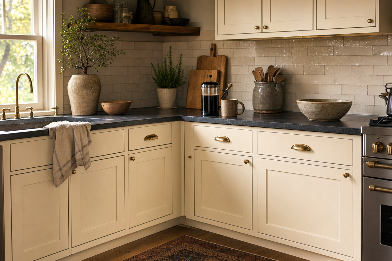 Creamy by Sherwin-Williams on cabinets