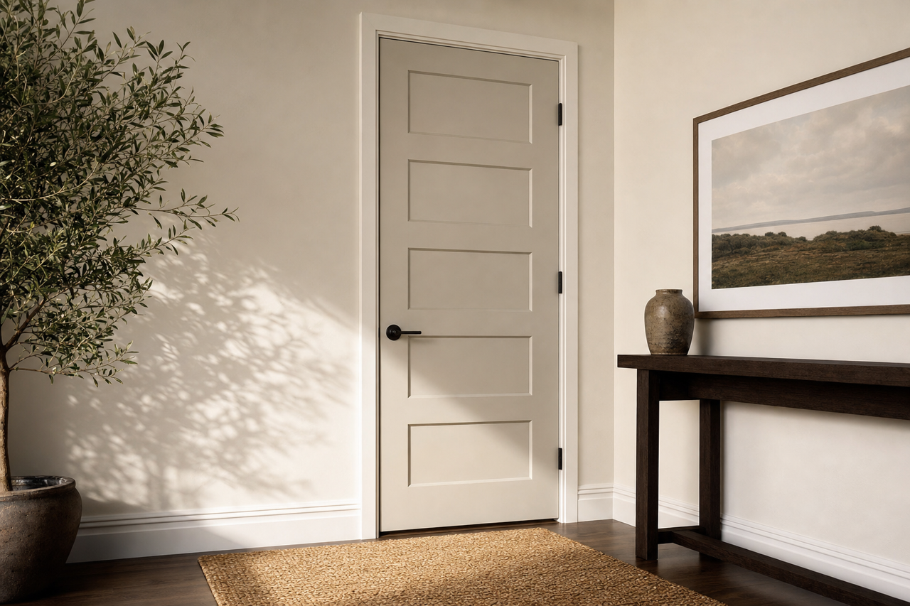 Mindful Gray by Sherwin-Williams on interior-doors