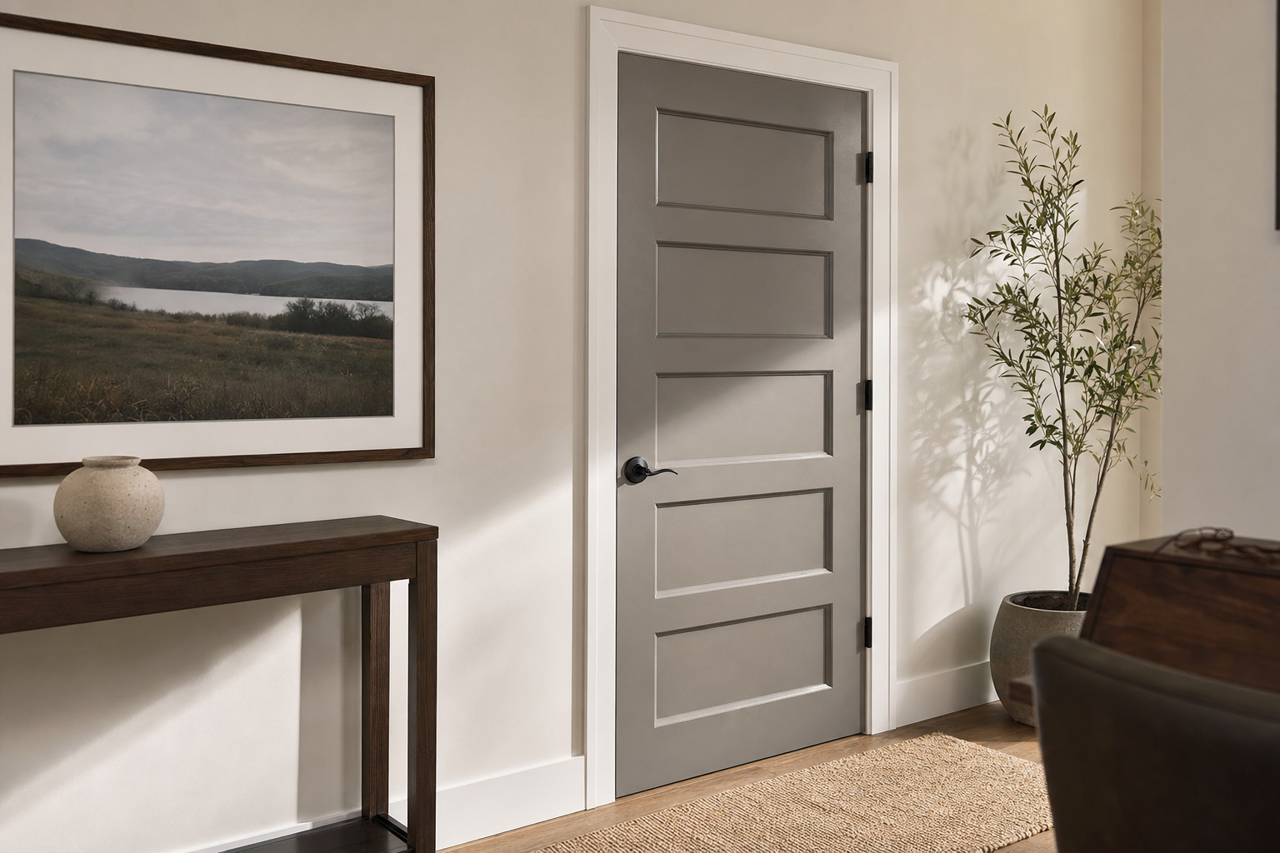Gauntlet Gray by Sherwin-Williams on interior-doors