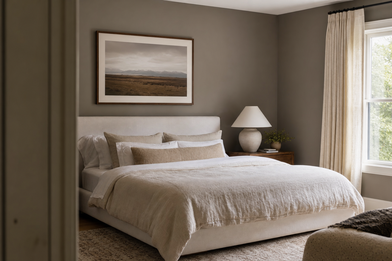 Gauntlet Gray by Sherwin-Williams on interiors