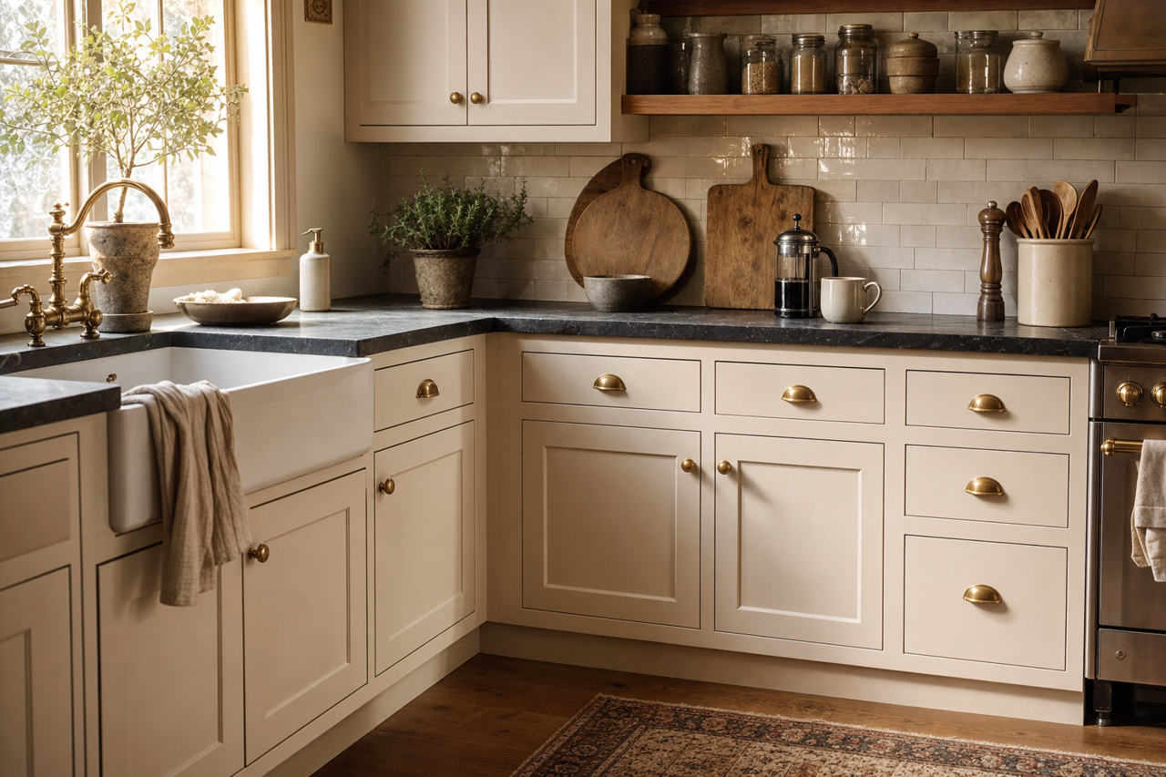 Simple White by Sherwin-Williams on cabinets