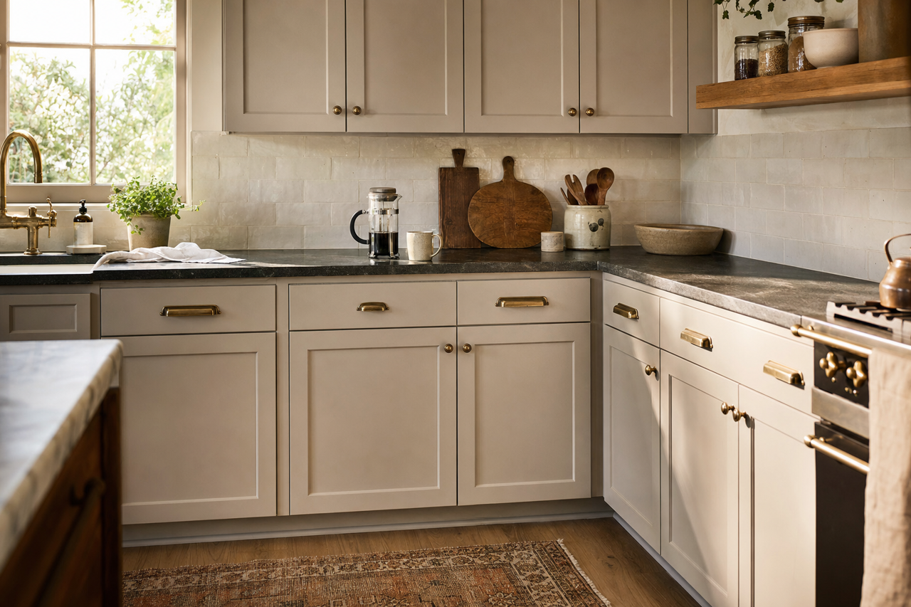 Requisite Gray by Sherwin-Williams on cabinets