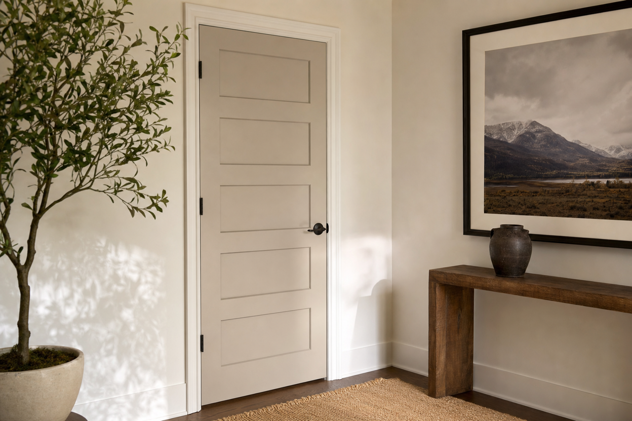 Requisite Gray by Sherwin-Williams on interior-doors