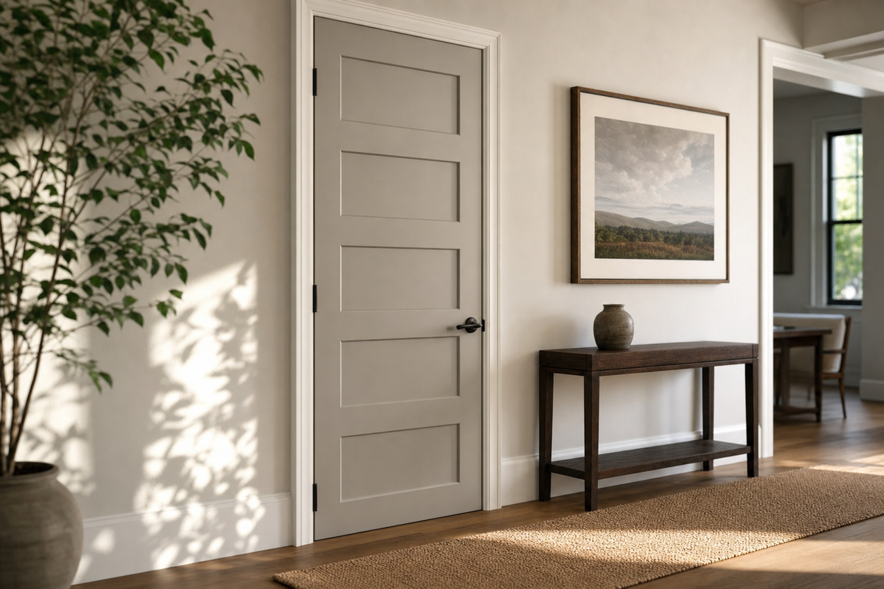 Functional Gray by Sherwin-Williams on interior-doors