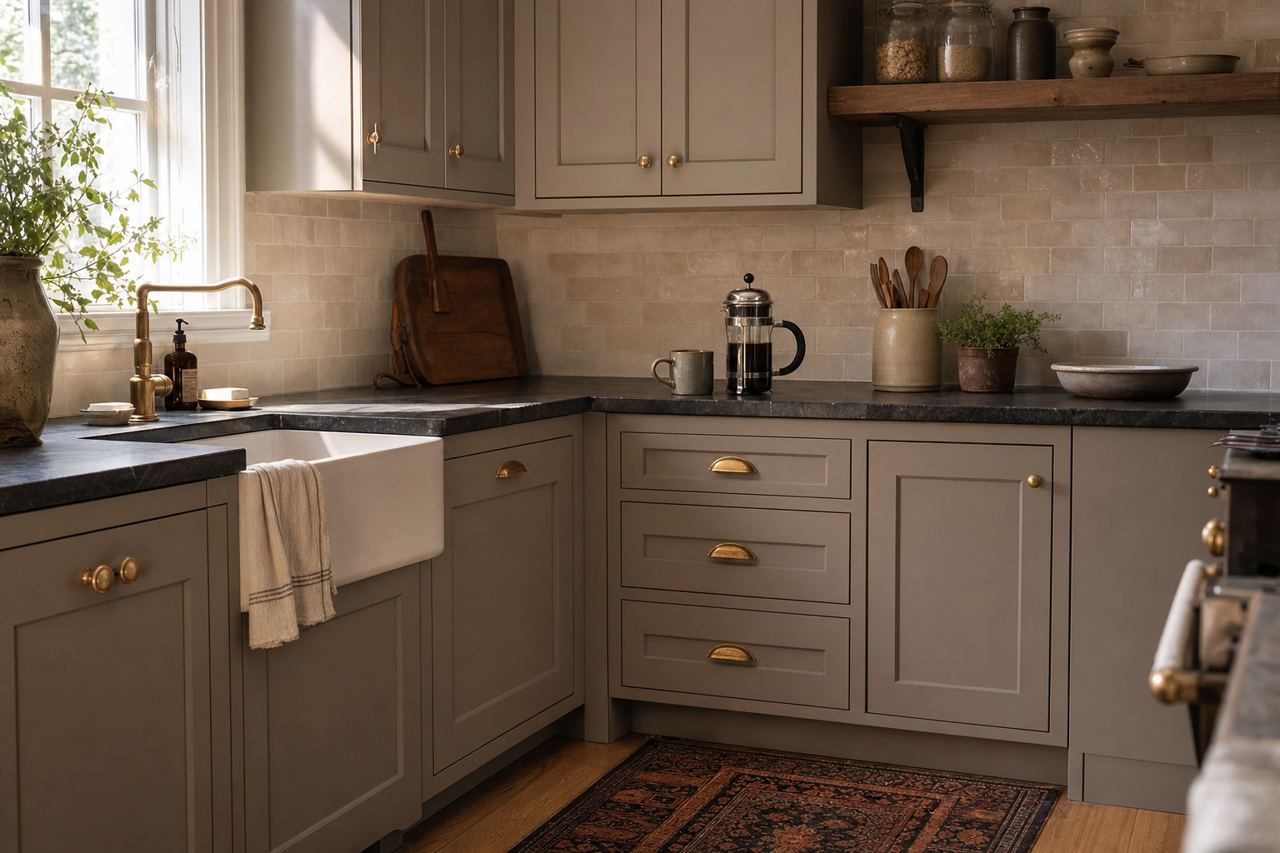Backdrop by Sherwin-Williams on cabinets