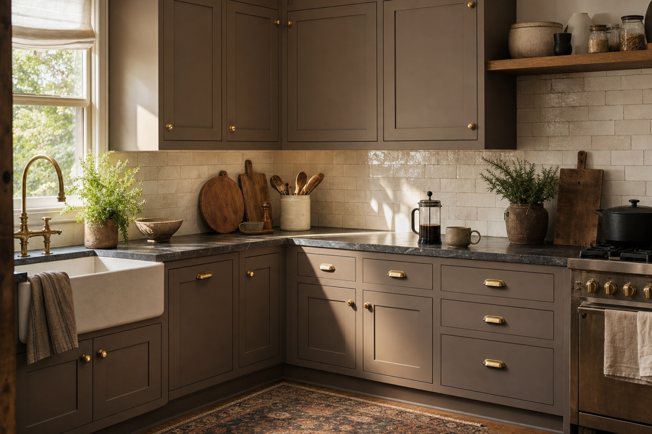 Griffin by Sherwin-Williams on cabinets