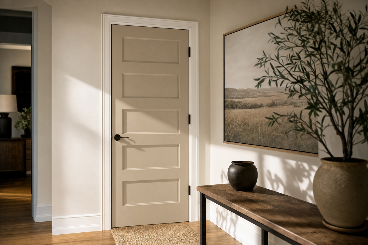 Anew Gray by Sherwin-Williams on interior-doors