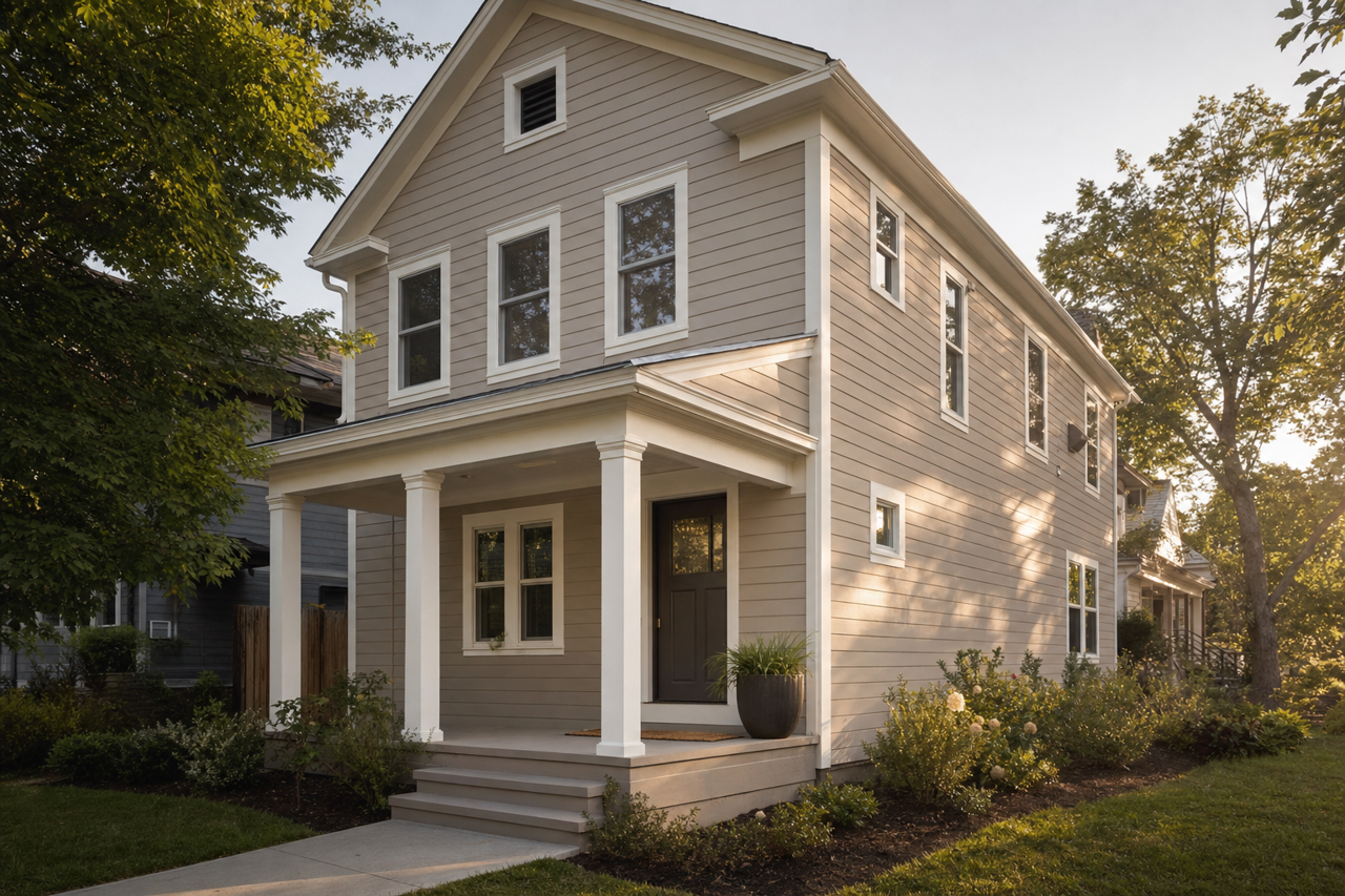 Mega Greige by Sherwin-Williams on exterior