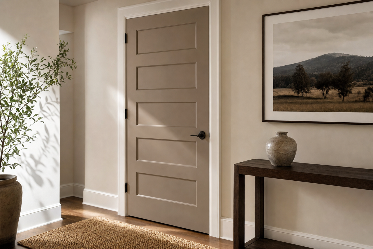 Warm Stone by Sherwin-Williams on interior-doors