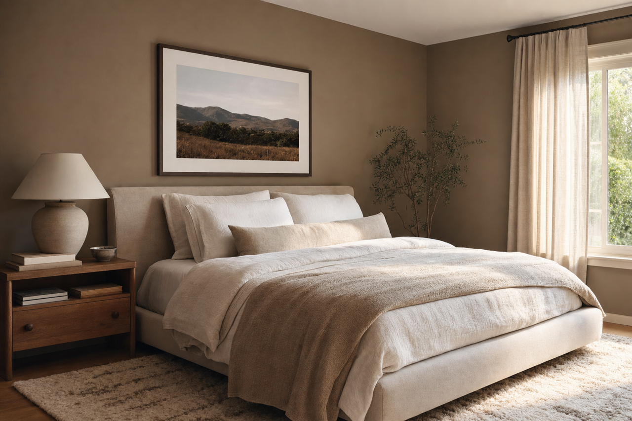 Warm Stone by Sherwin-Williams on interiors