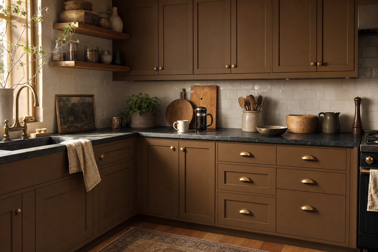 Status Bronze by Sherwin-Williams on cabinets