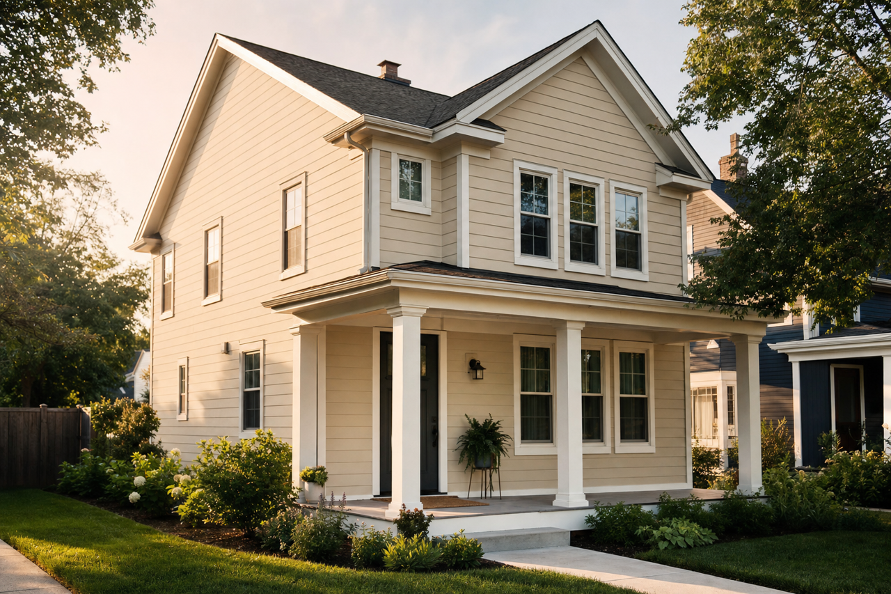 Accessible Beige by Sherwin-Williams on exterior