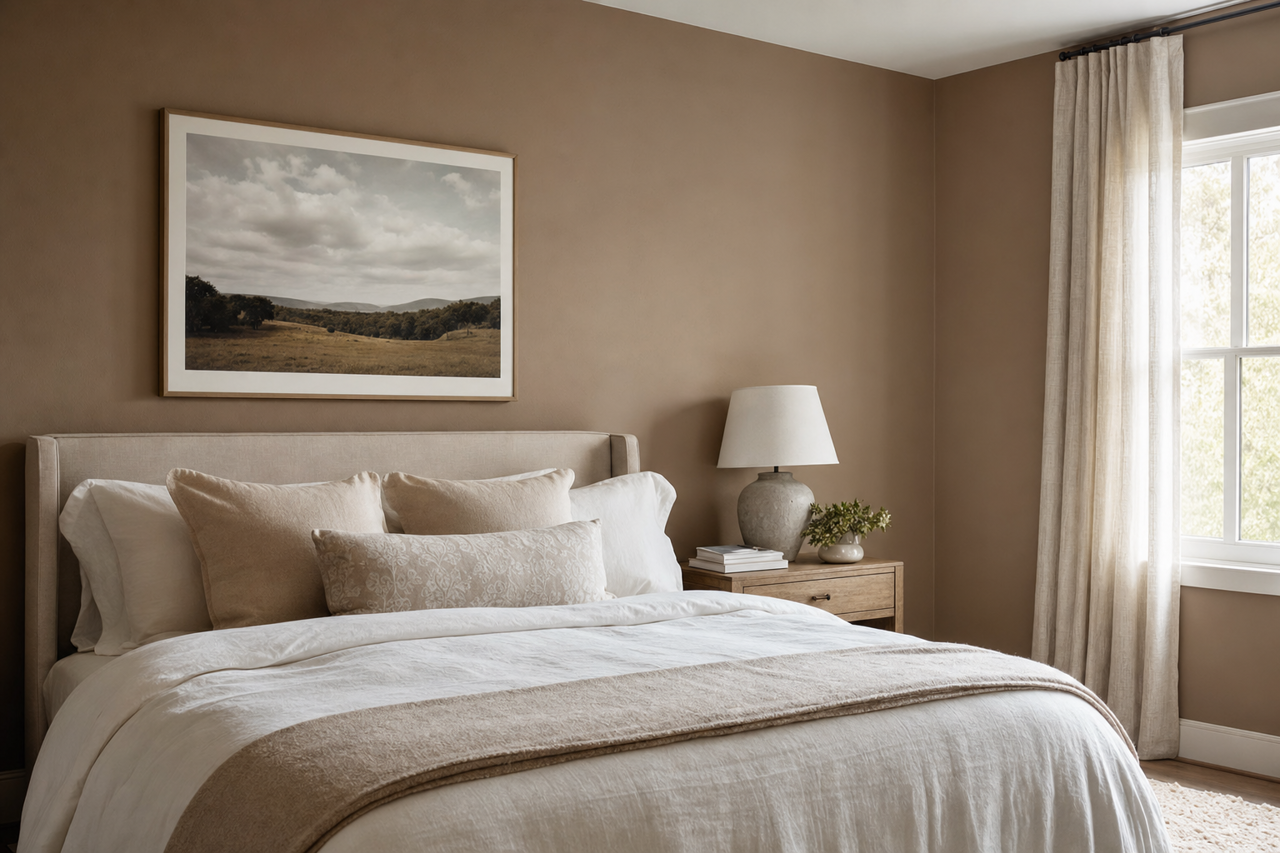 Virtual Taupe by Sherwin-Williams on interiors