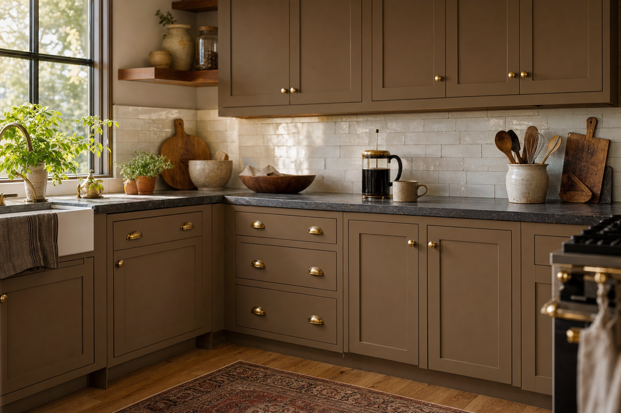 Smokehouse by Sherwin-Williams on cabinets