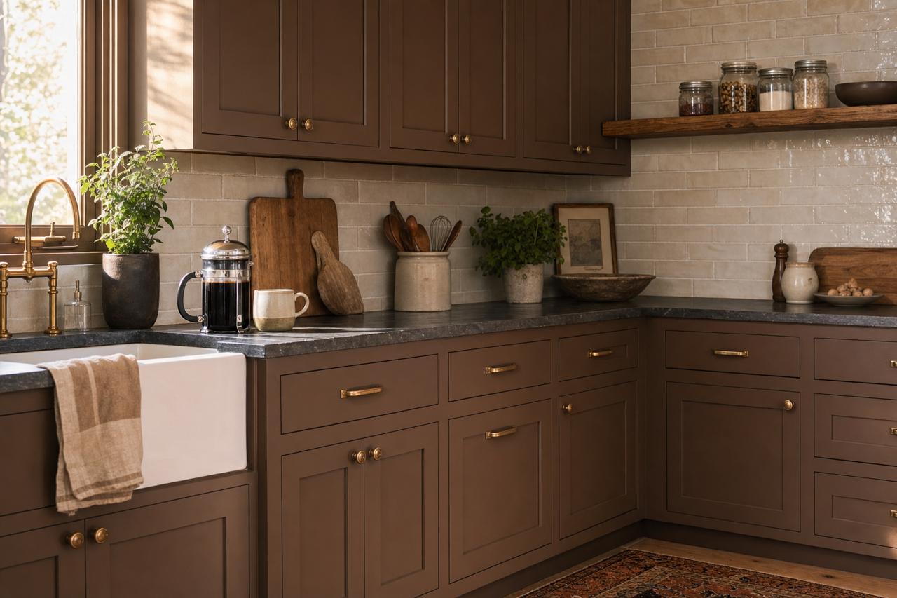 Van Dyke Brown by Sherwin-Williams on cabinets