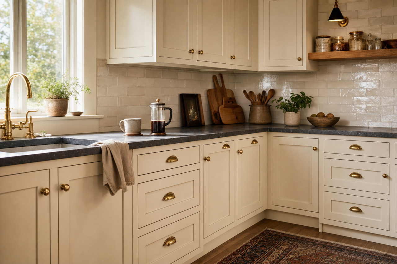 Shoji White by Sherwin-Williams on cabinets
