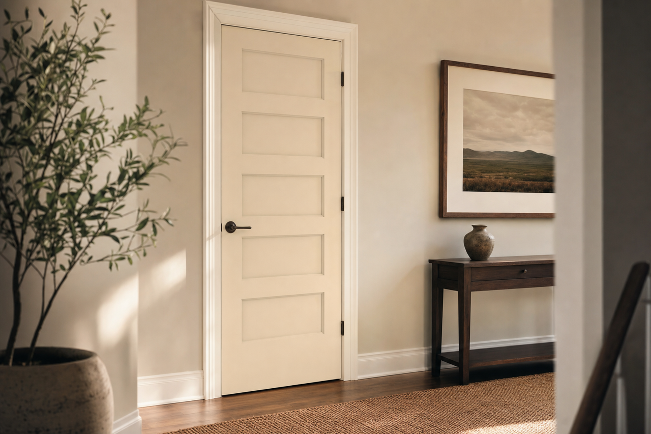 Shoji White by Sherwin-Williams on interior-doors