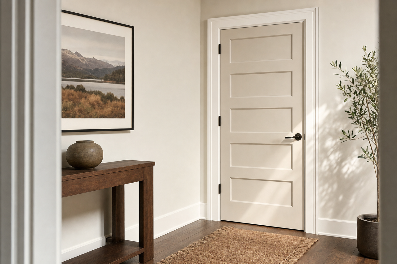 Worldly Gray by Sherwin-Williams on interior-doors