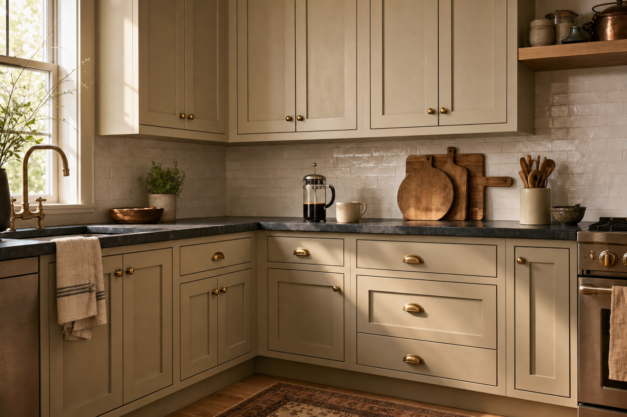 Intellectual Gray by Sherwin-Williams on cabinets