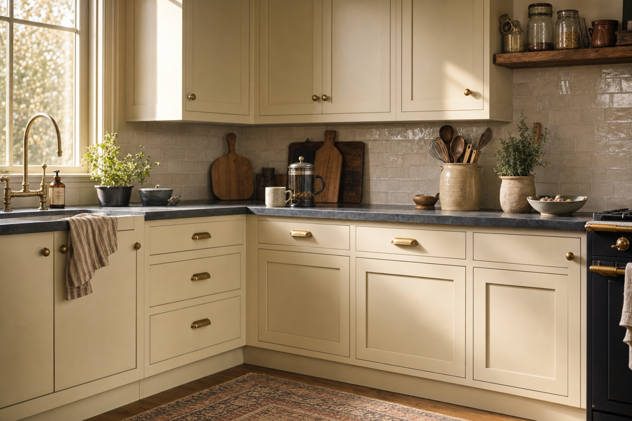 Nuance by Sherwin-Williams on cabinets