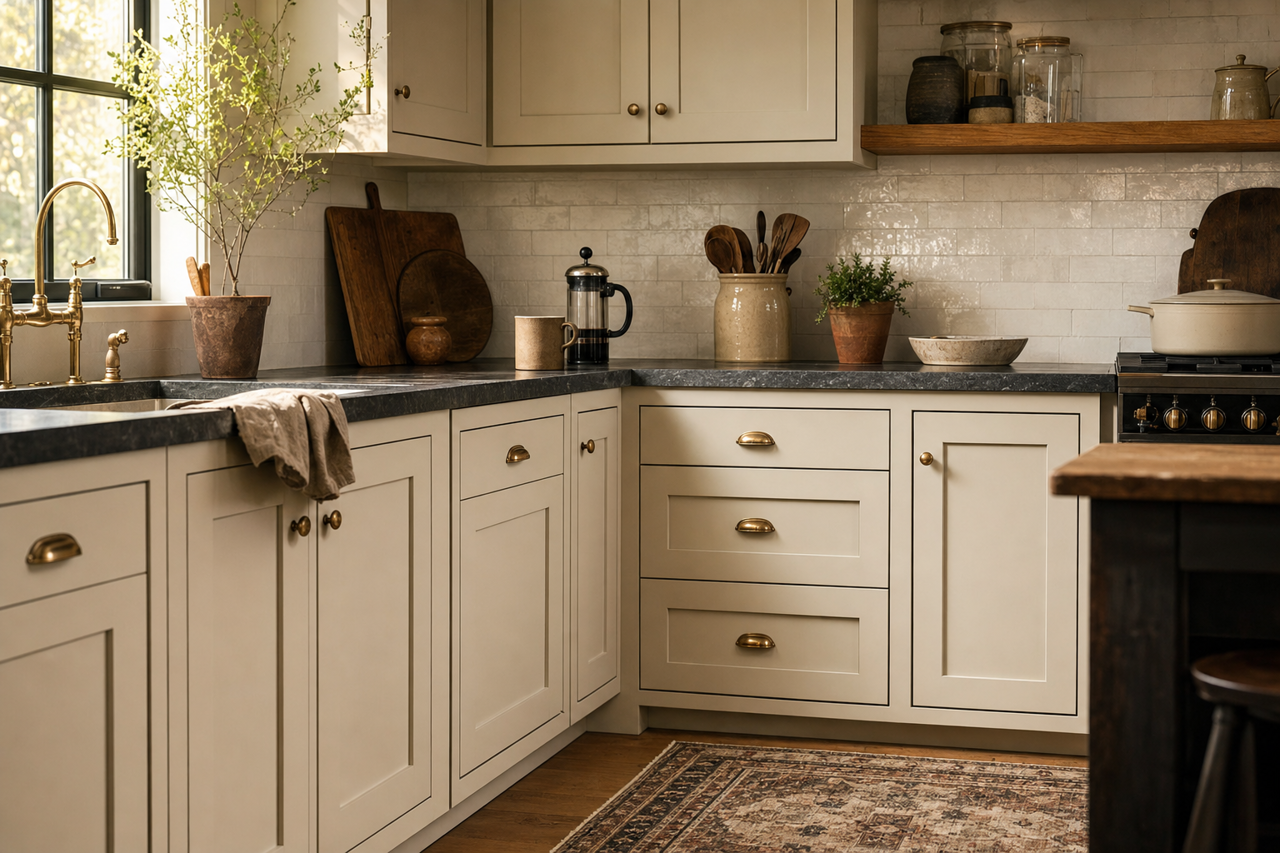 Useful Gray by Sherwin-Williams on cabinets