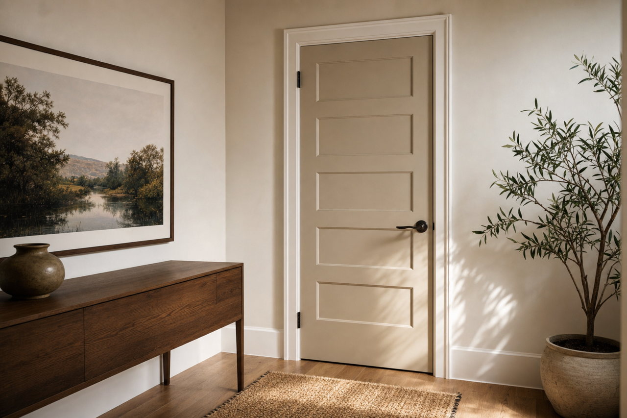 Analytical Gray by Sherwin-Williams on interior-doors