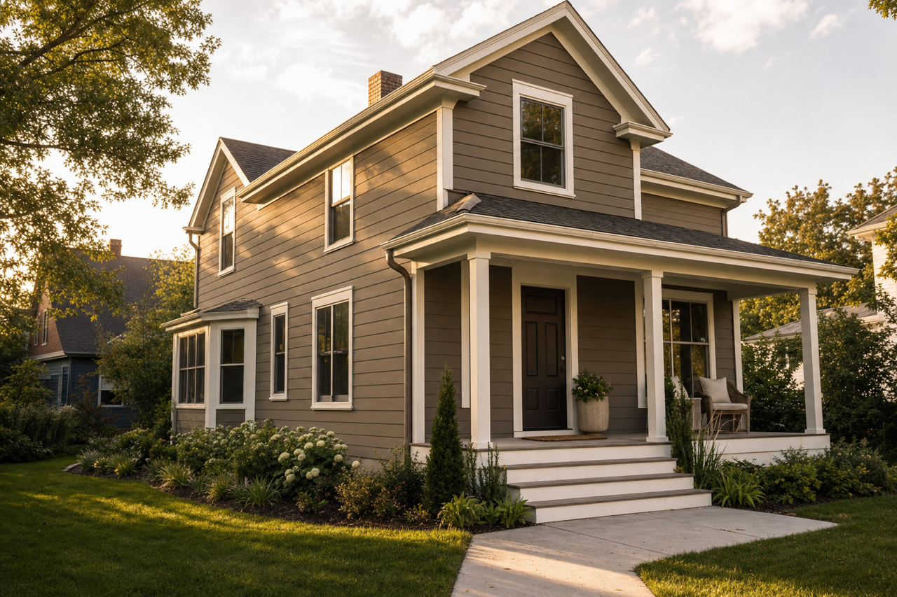 Suitable Brown by Sherwin-Williams on exterior