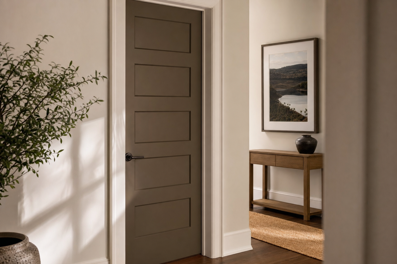 Enduring Bronze by Sherwin-Williams on interior-doors