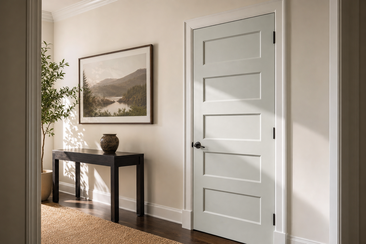 Silver Strand by Sherwin-Williams on interior-doors