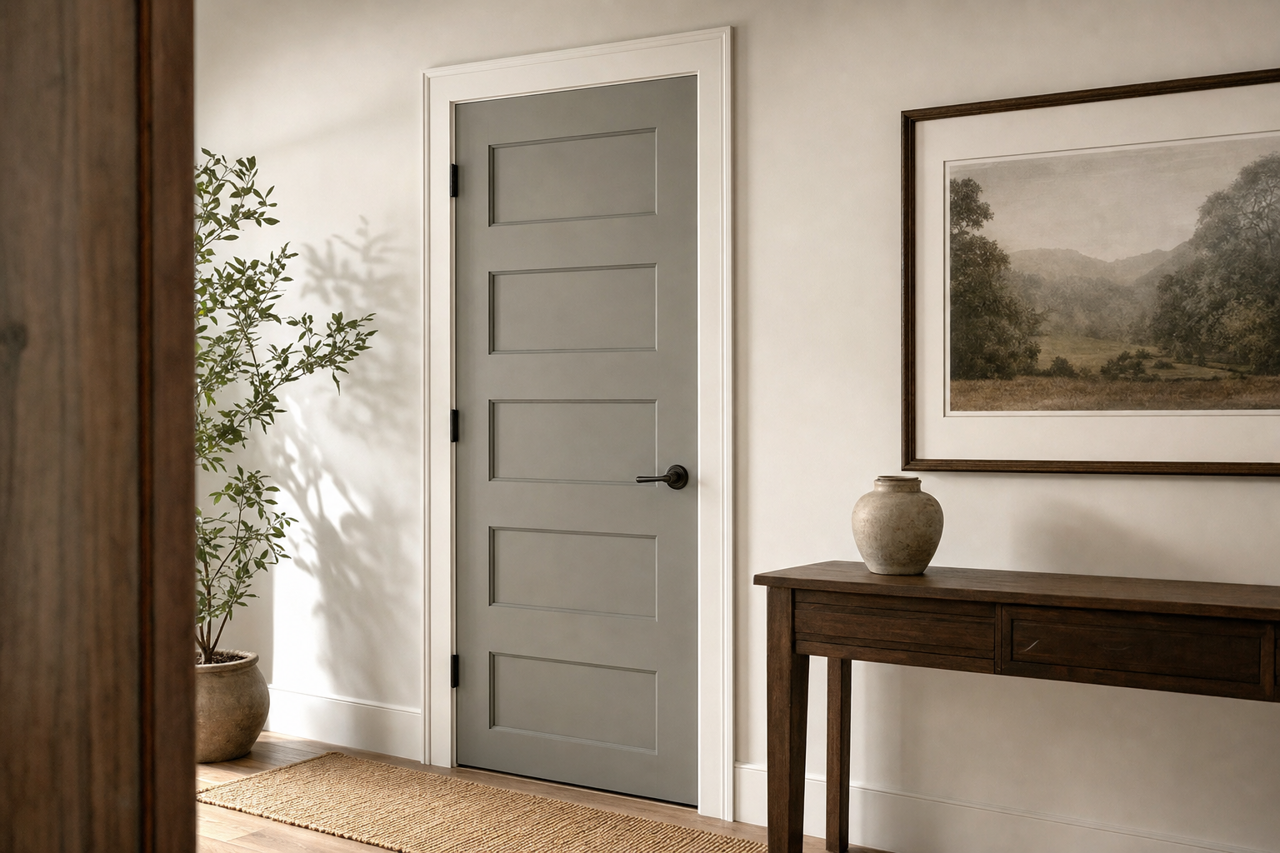 Attitude Gray by Sherwin-Williams on interior-doors