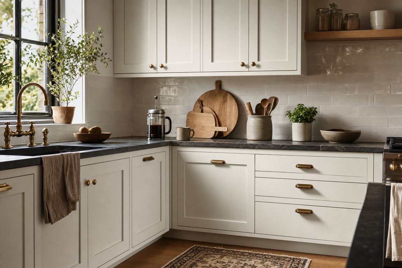 Nebulous White by Sherwin-Williams on cabinets