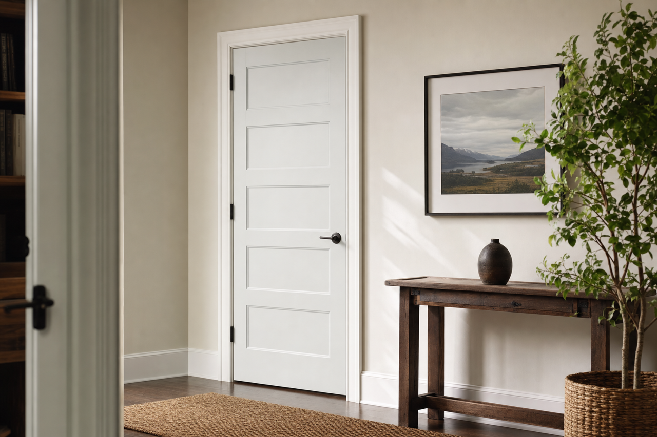 Nebulous White by Sherwin-Williams on interior-doors