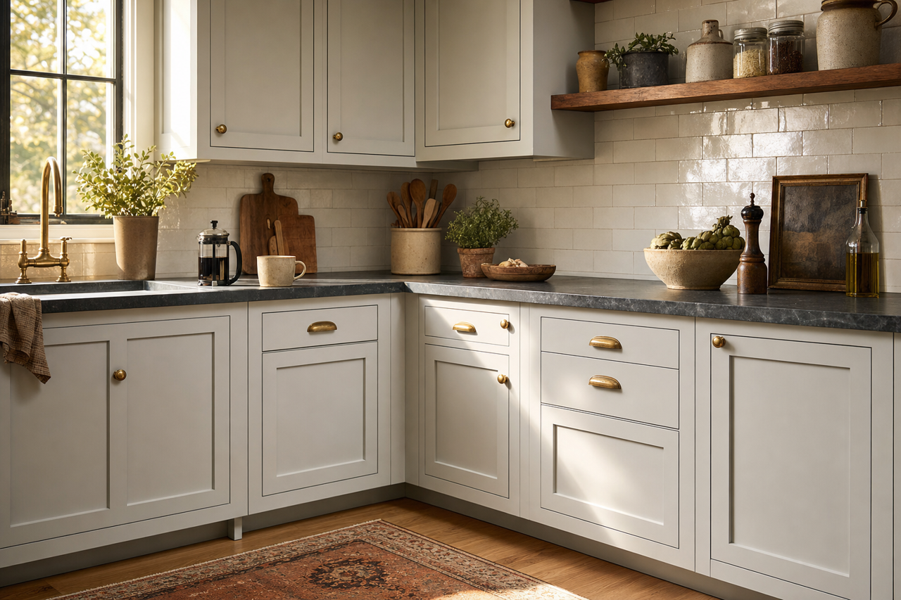 Passive by Sherwin-Williams on cabinets