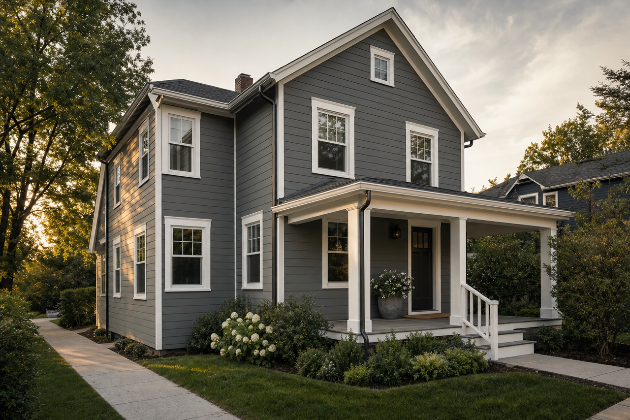 Grizzle Gray by Sherwin-Williams on exterior