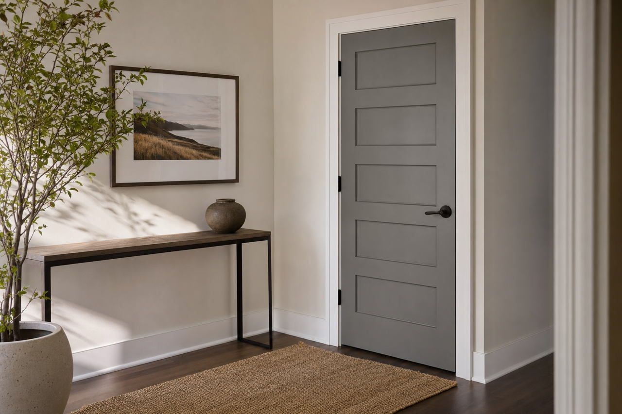Grizzle Gray by Sherwin-Williams on interior-doors