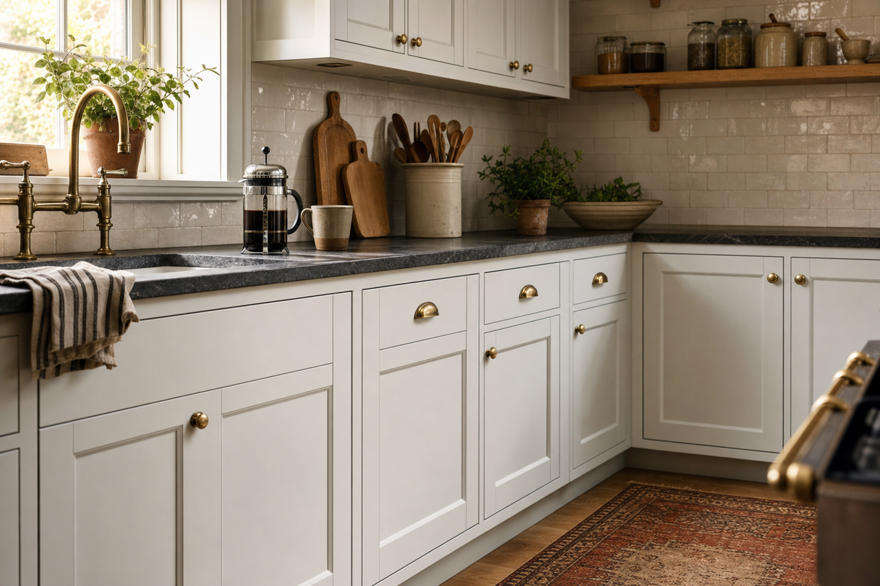 Site White by Sherwin-Williams on cabinets