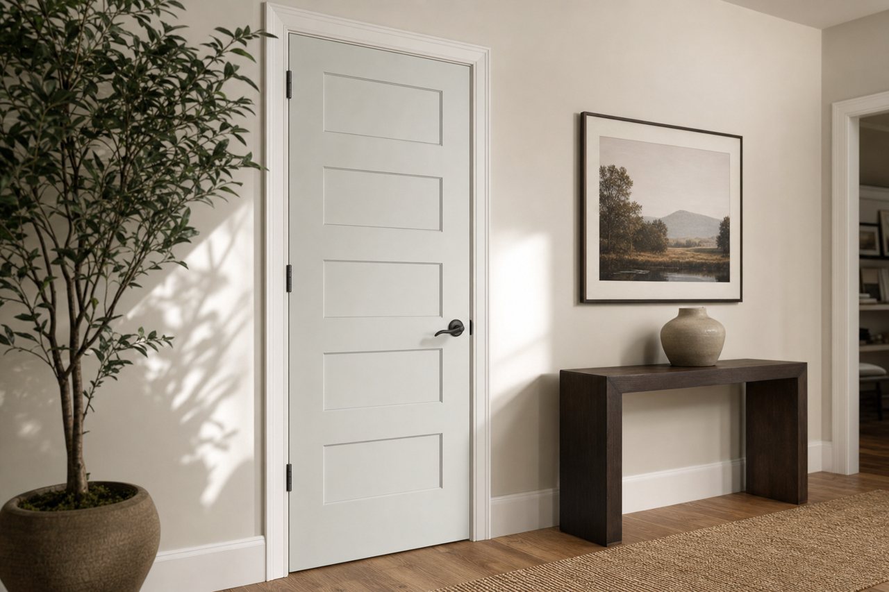 Site White by Sherwin-Williams on interior-doors