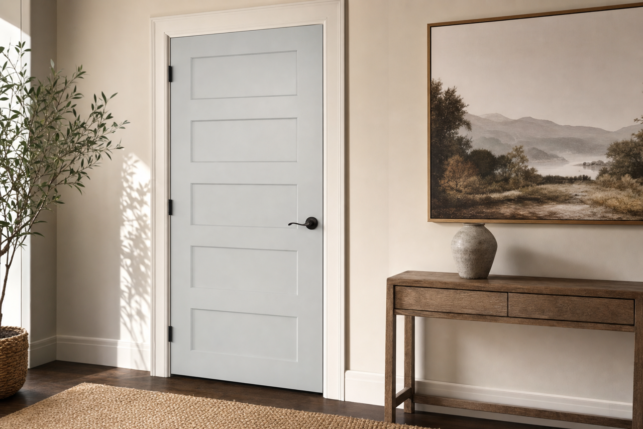 Gray Screen by Sherwin-Williams on interior-doors