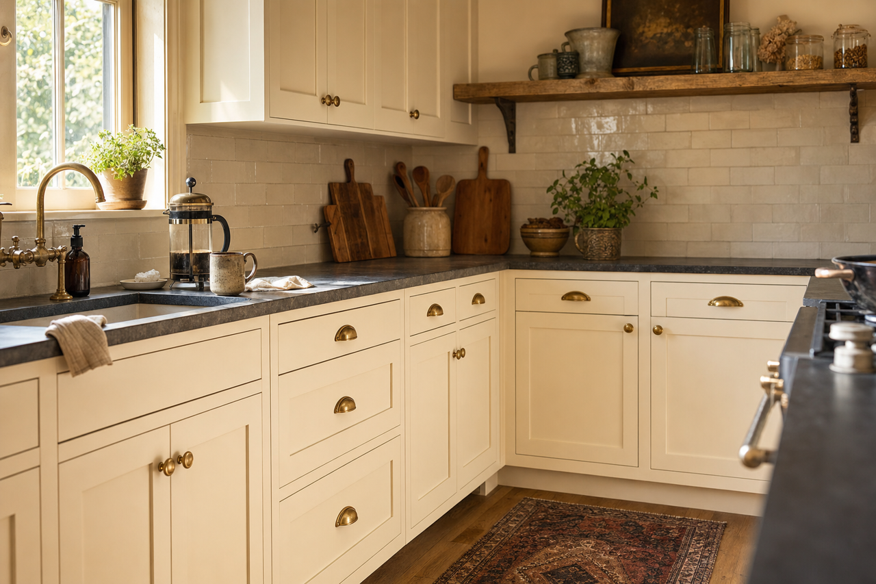Whitetail by Sherwin-Williams on cabinets