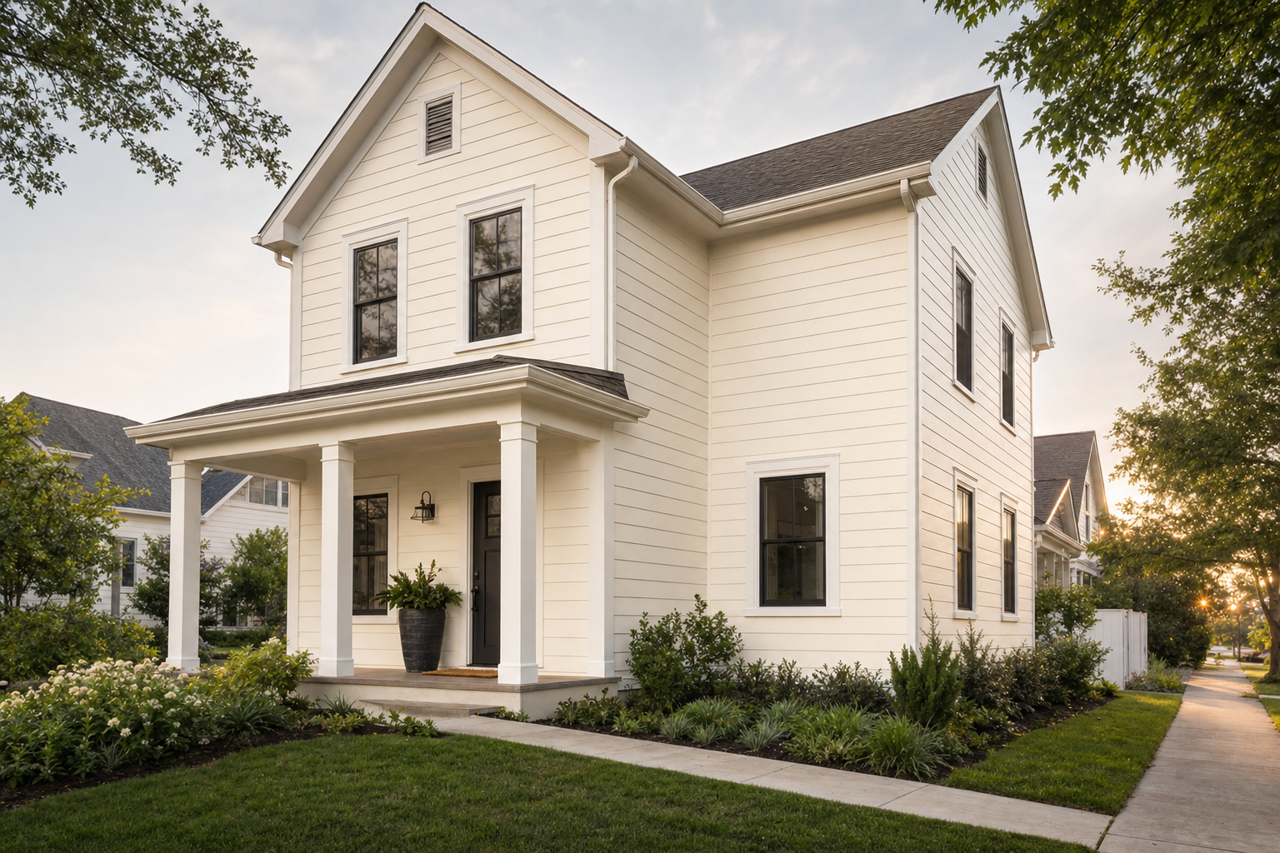 Cotton White by Sherwin-Williams on exterior