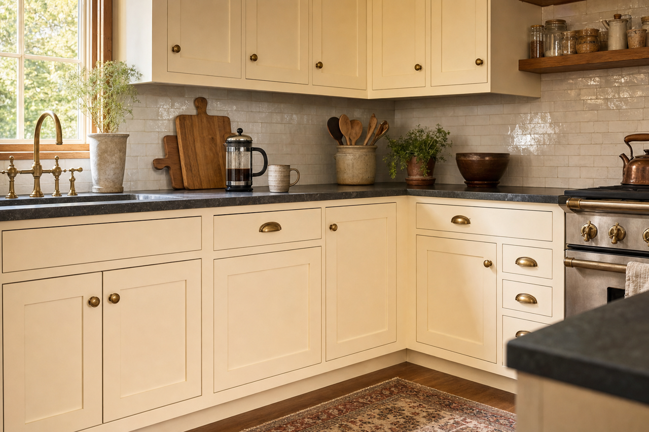 Honied White by Sherwin-Williams on cabinets