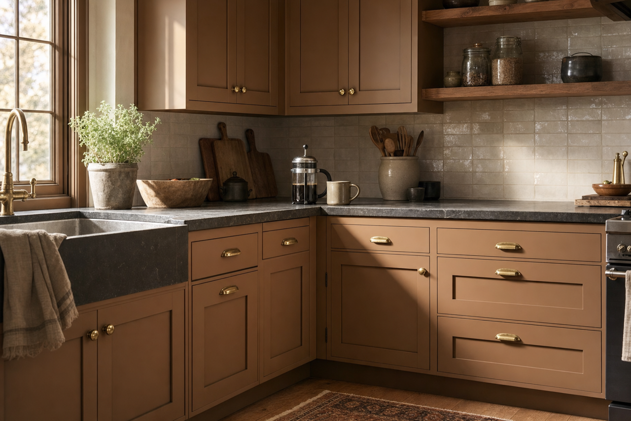 Tiki Hut by Sherwin-Williams on cabinets