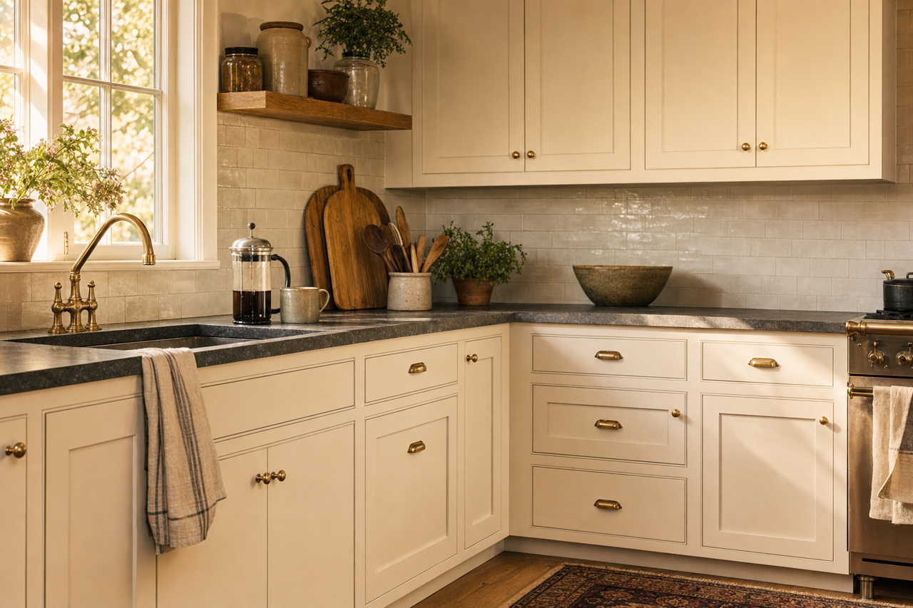 Kestrel White by Sherwin-Williams on cabinets