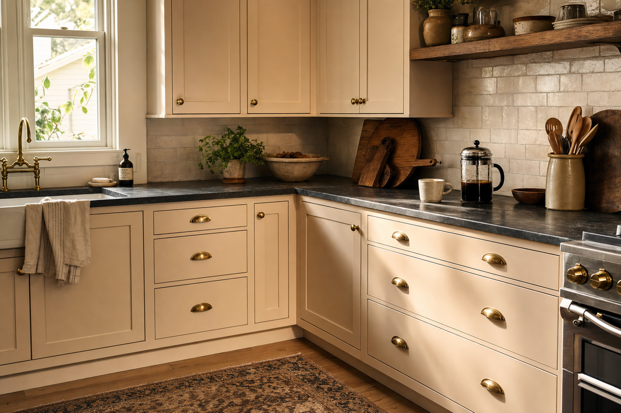 China Doll by Sherwin-Williams on cabinets