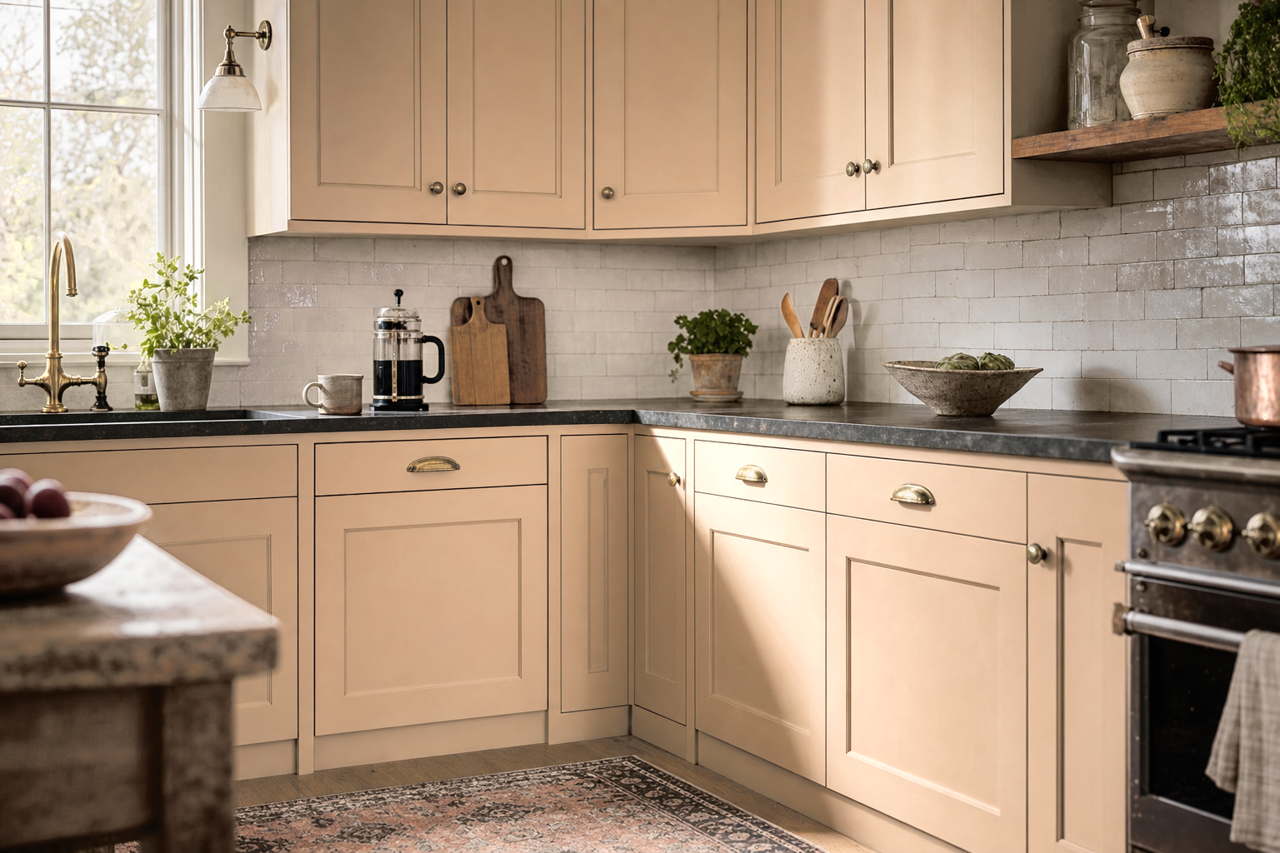 Beach House by Sherwin-Williams on cabinets