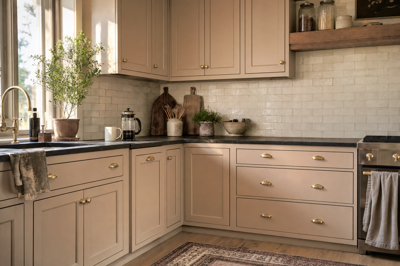 Dormer Brown by Sherwin-Williams on cabinets